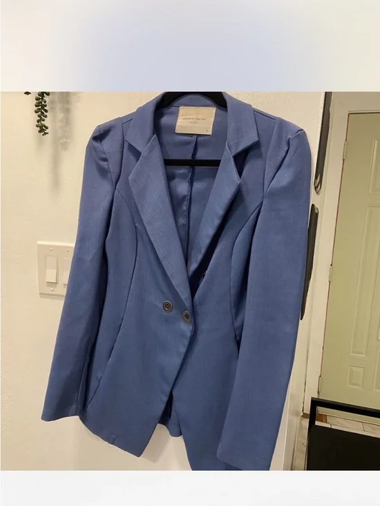 🌷2 for $15 Classic Double-Breasted Blue Women's Blazer - Picture 2 of 4